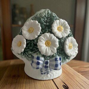 CRACKER BARREL Vintage 1997 Glass Daisy Floral Napkin Holder